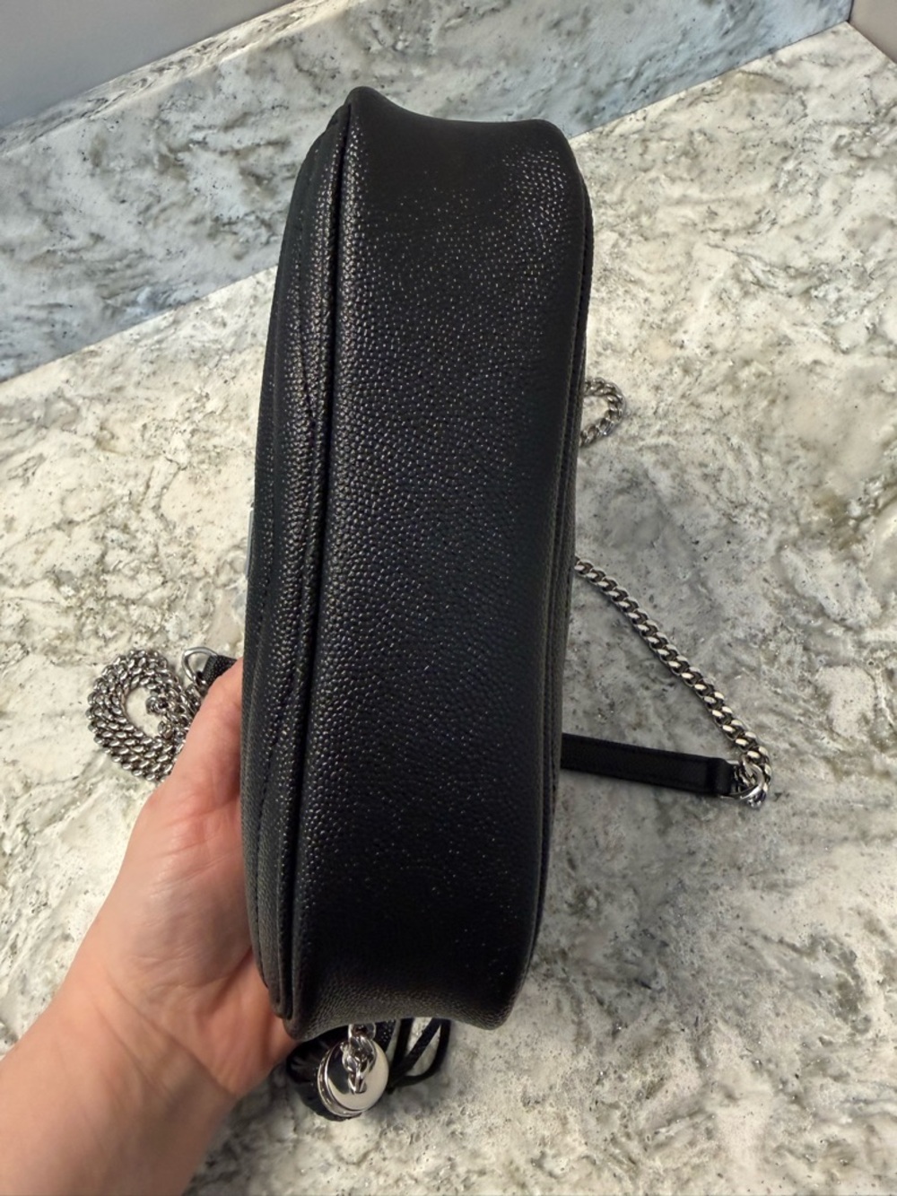 Saint Laurent YSL Monogram Mini Lou Camera Bag ~ Black with Silver Hardware - Picture 15 of 16